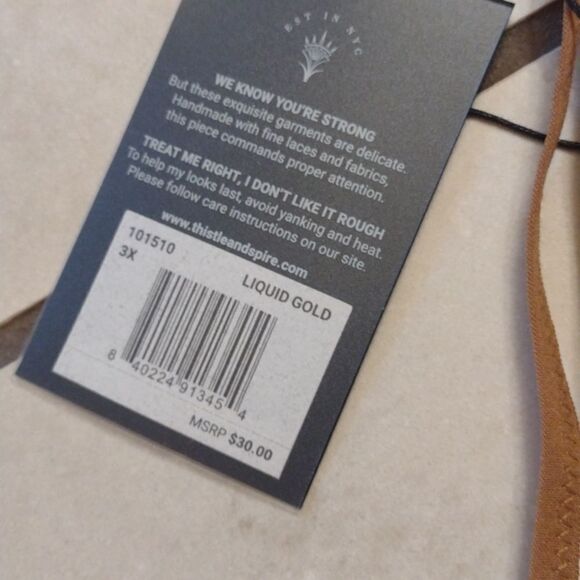 NWT Rare Thistle and Spire Medusa Thong Liquid Gold size 3X - Picture 3 of 10